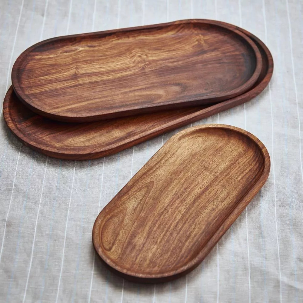Wooden Oval Tray ( Set of 3 ) - Magalis Egypt