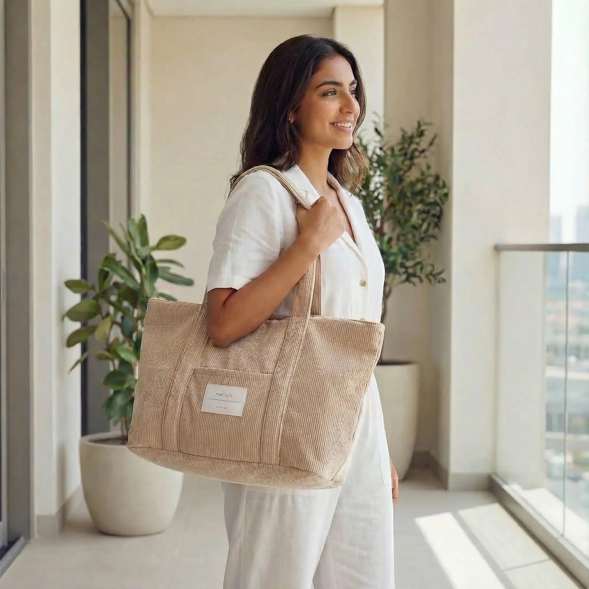 حقيبة من قماش الكوردروي