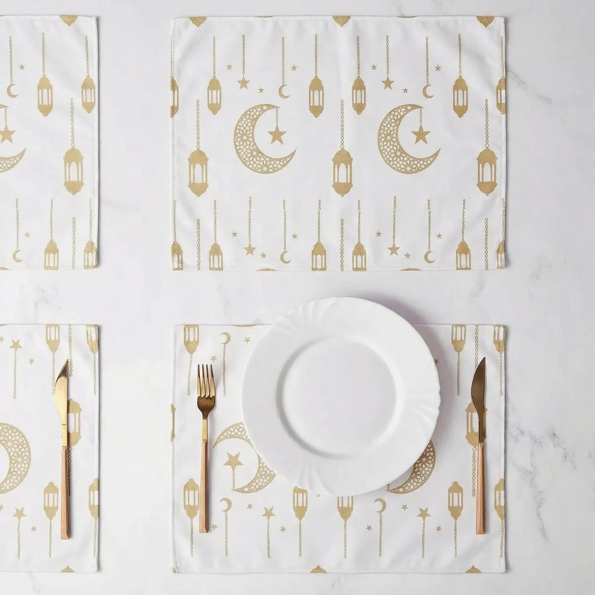 Hilal Placemats – Elegant White - ( Set of 4 ) - Limited Edition