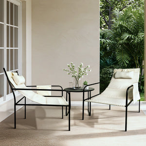 Modern outdoor furniture set with two chairs and a small table on a patio.

Outdoor set  
Outdoor furniture 
اطقم للحدائق 
اطقم للبلكونات 
Garden  furniture 
كراسي للمطاعم
Restaurant chairs