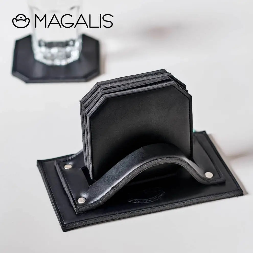 Leather Coasters - ( Set of 5 ) - Magalis Egypt