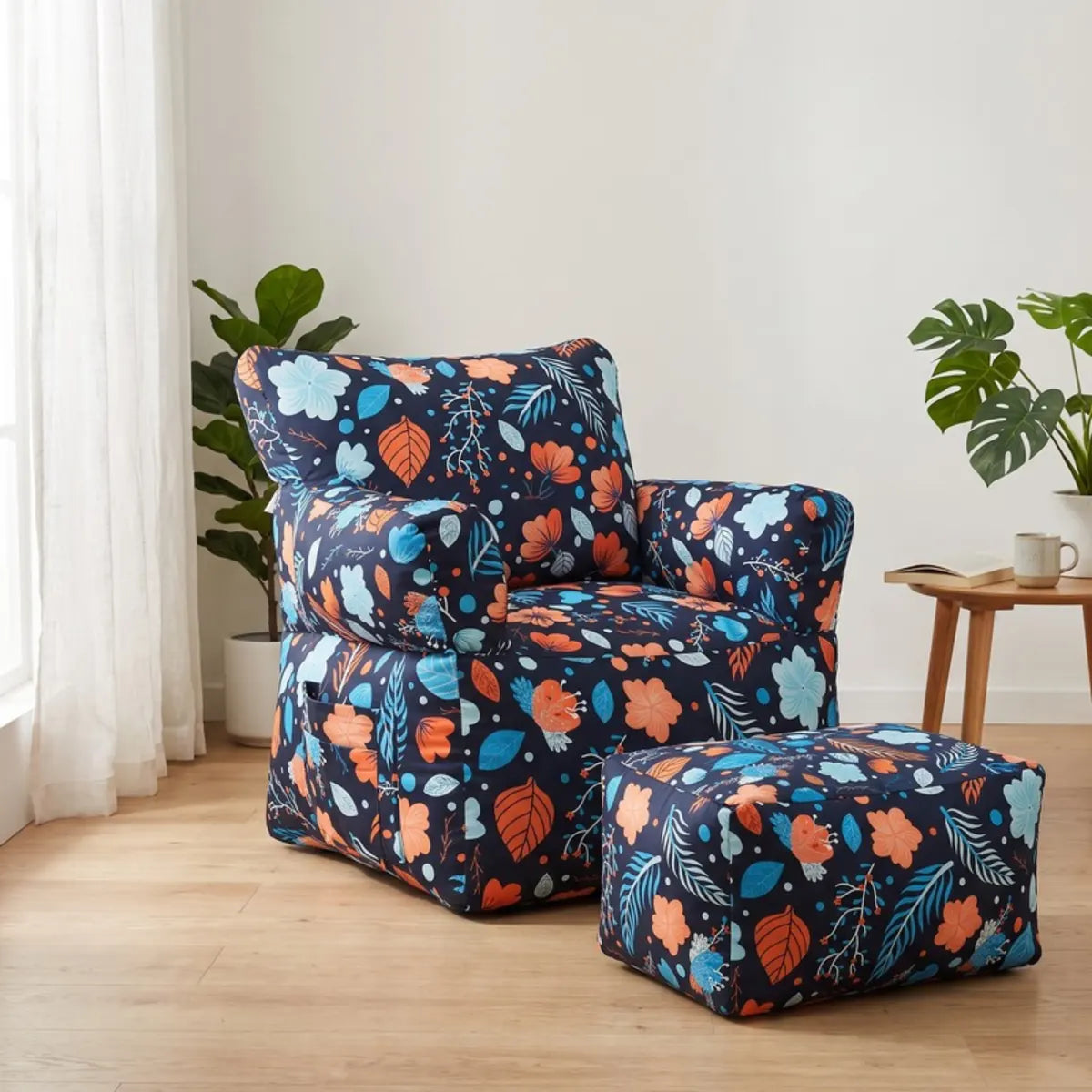 Royal Chair Elta with matching footstool in a bright living room - Magalis Egypt