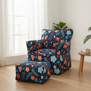 Royal Chair Elta with footstool, side view - Magalis Egypt