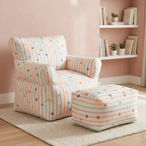 Royal Chair Joice with footstool, side view - Magalis Egypt