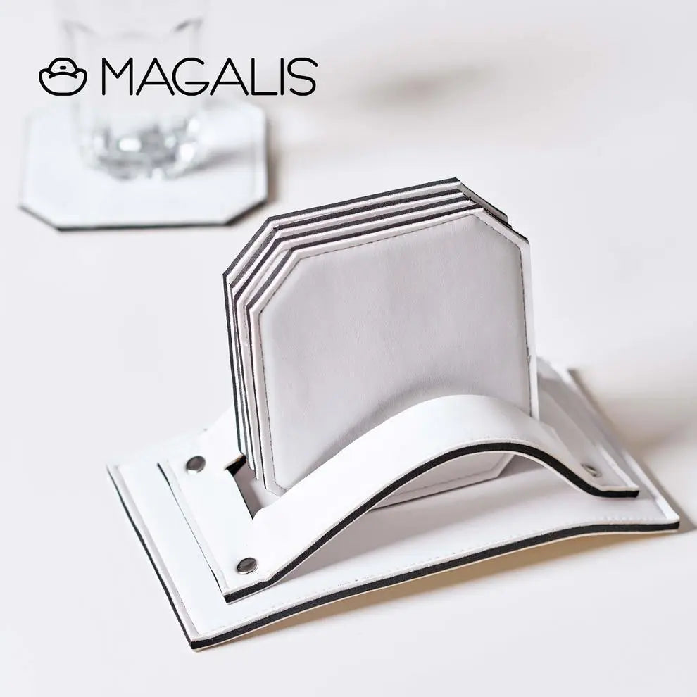 Leather Coasters - ( Set of 5 ) - Magalis Egypt